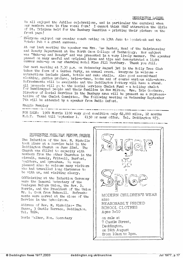 Deddington News July 1977, p.17