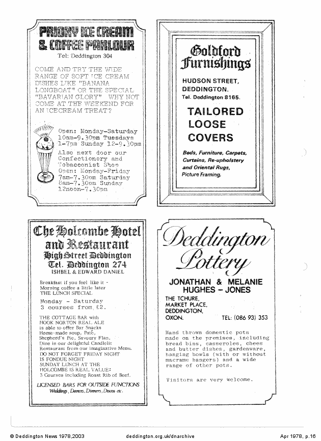 Deddington News April 1978, p.16