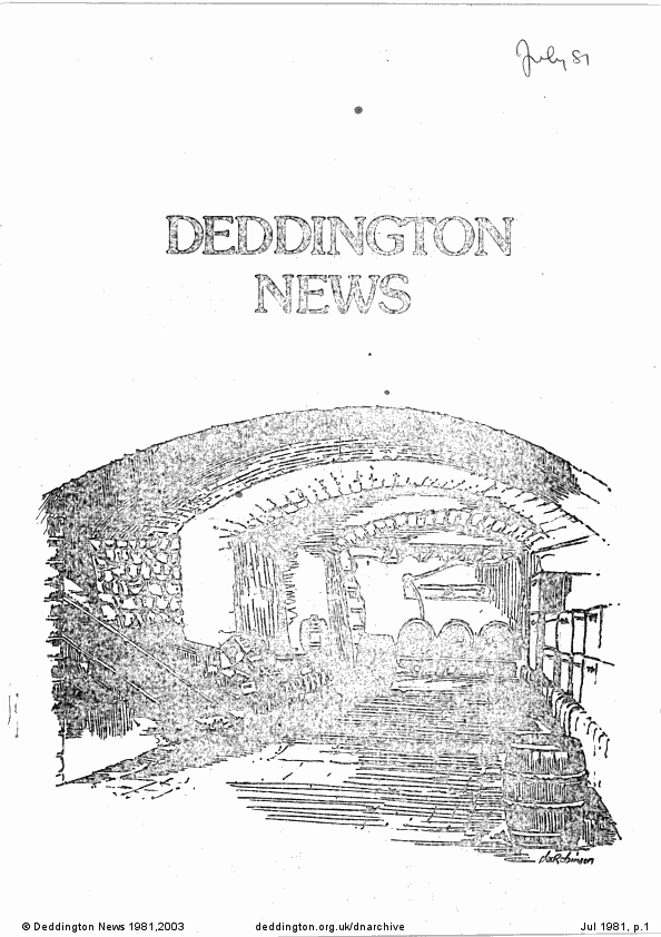 Deddington News July 1981, p.1