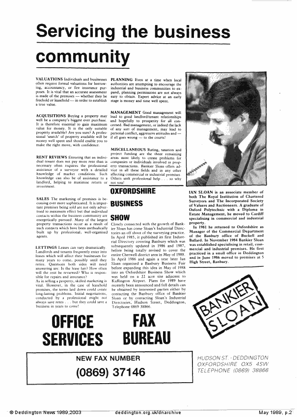Deddington News May 1989, p.2