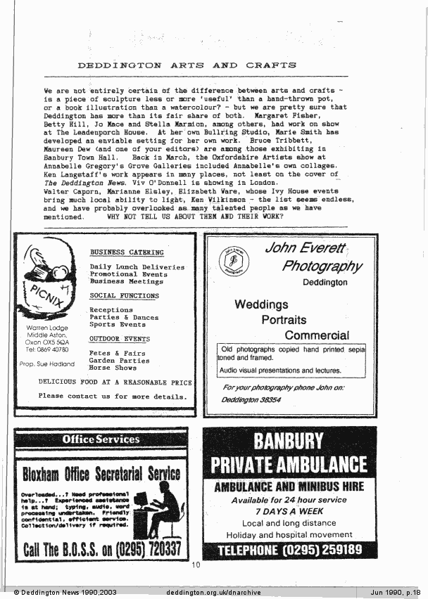 Deddington News June 1990, p.18