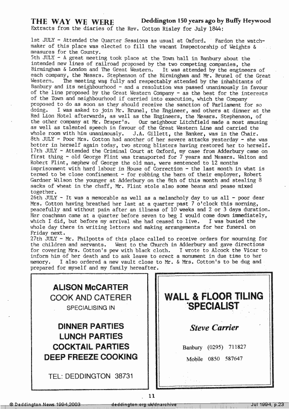 Deddington News July 1994, p.23
