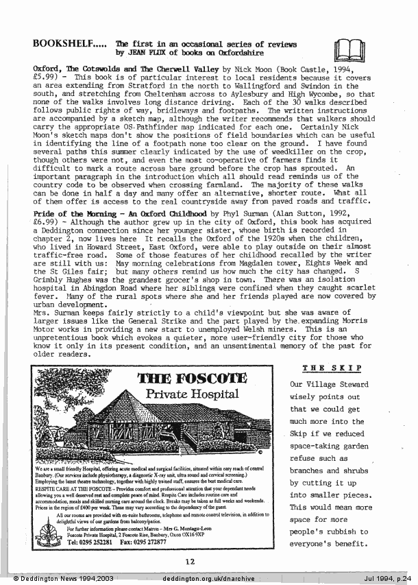 Deddington News July 1994, p.24