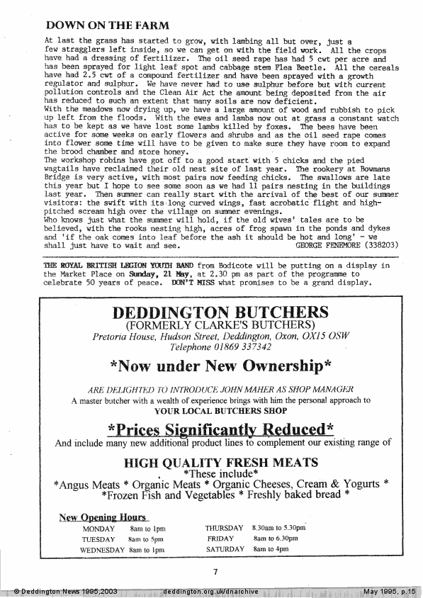 Deddington News May 1995, p.15