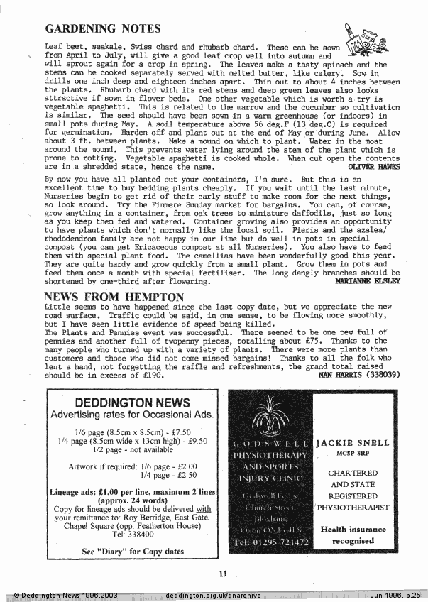 Deddington News June 1996, p.25