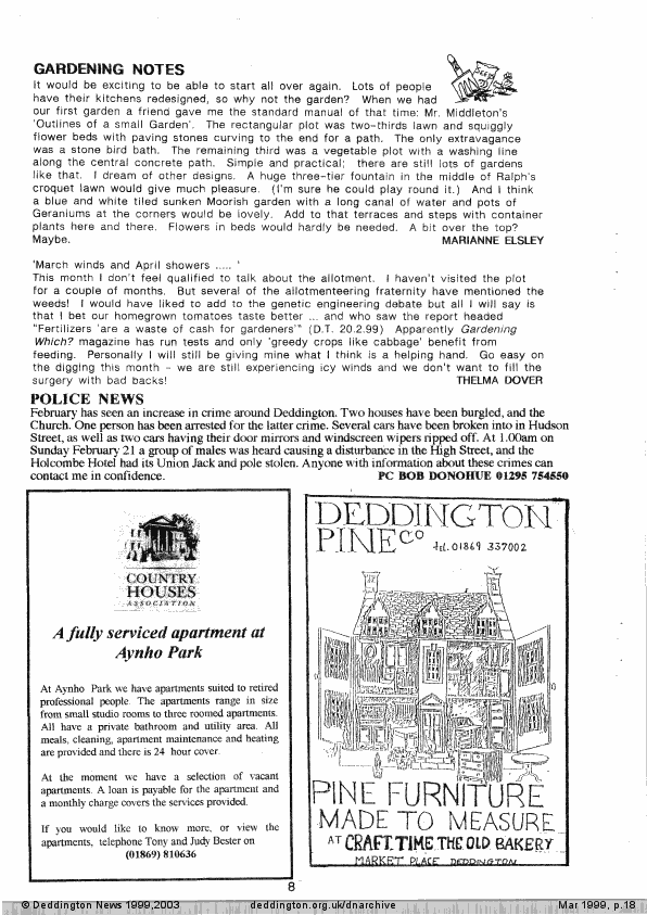 Deddington News March 1999, p.18