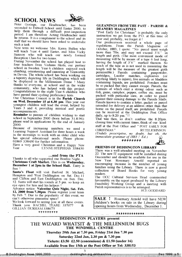 Deddington News December 1999, p.5