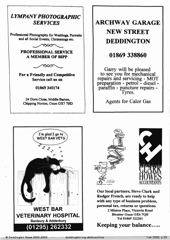 Deddington News February 2000, p.25