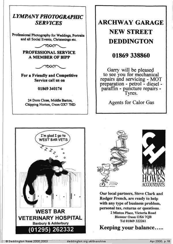Deddington News April 2000, p.18