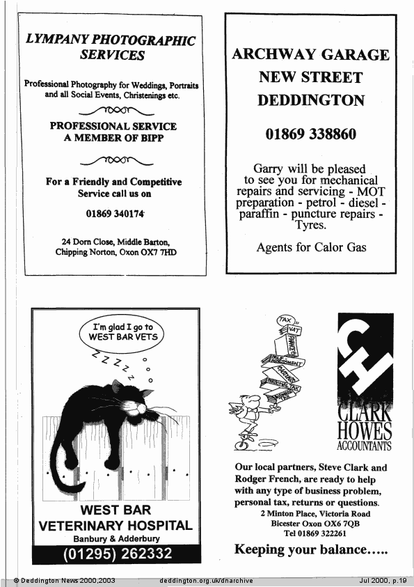 Deddington News July 2000, p.19