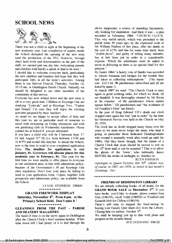 Deddington News October 2000, p.9