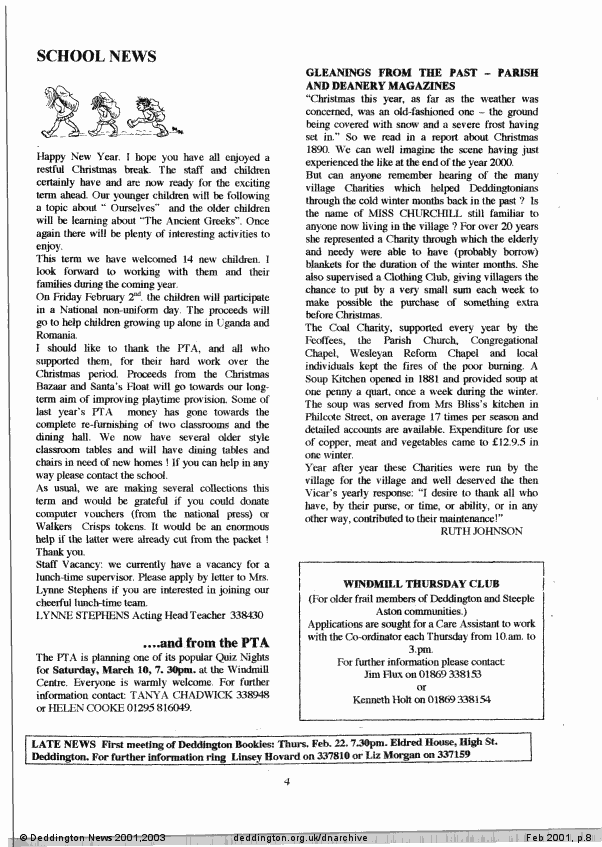 Deddington News February 2001, p.8