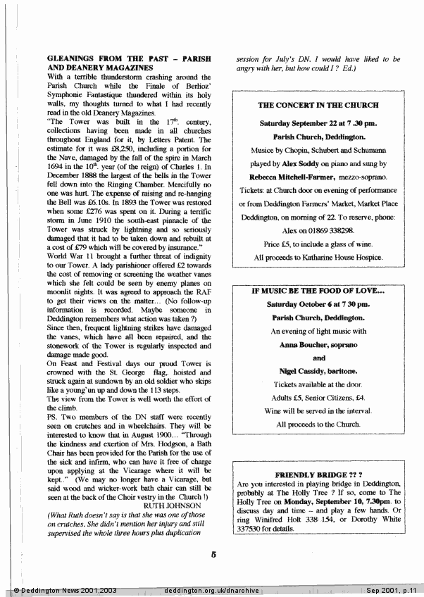 Deddington News September 2001, p.11