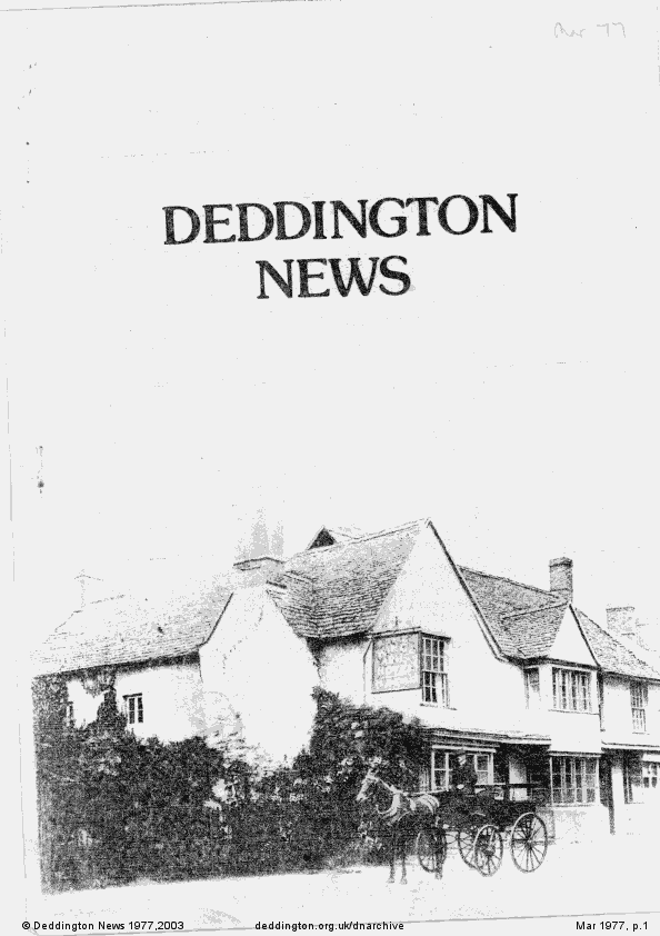 Deddington News March 1977, p.1
