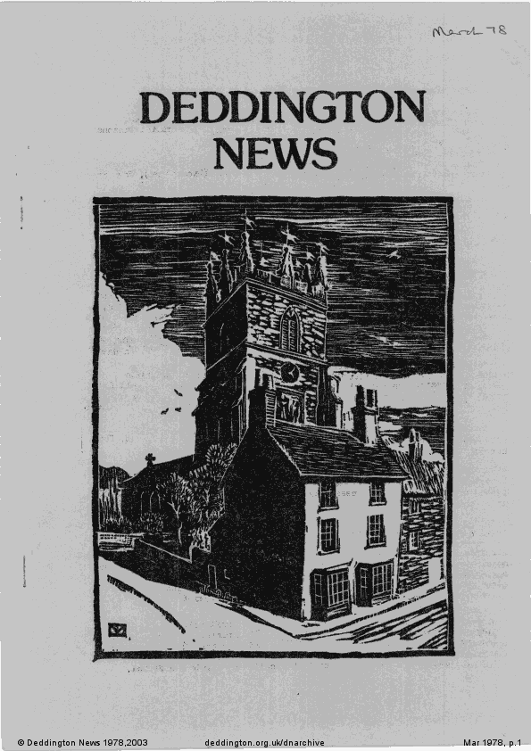 Deddington News March 1978, p.1