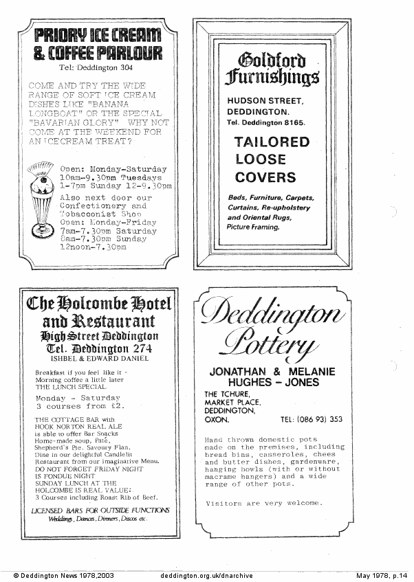 Deddington News May 1978, p.14