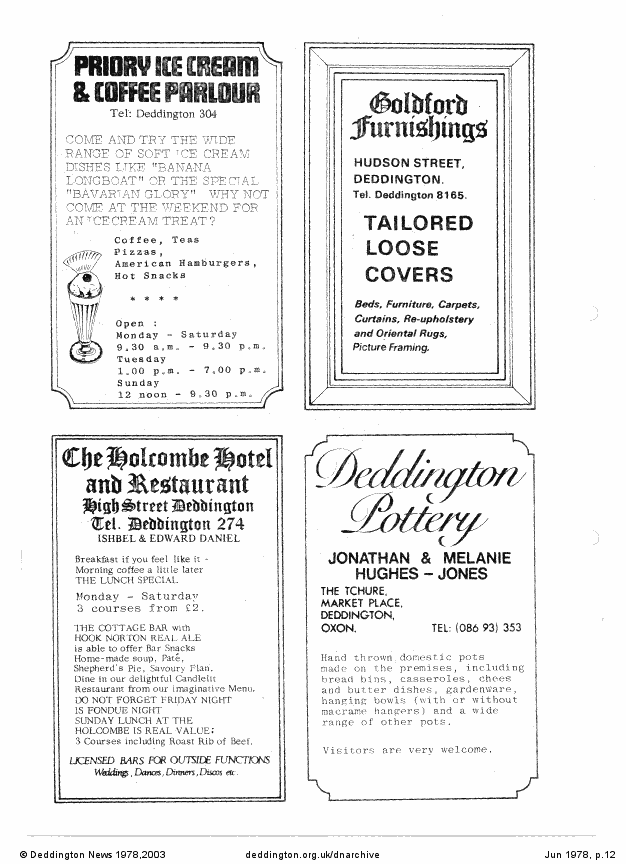 Deddington News June 1978, p.12