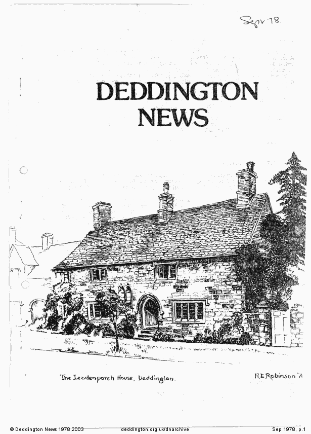 Deddington News September 1978, p.1