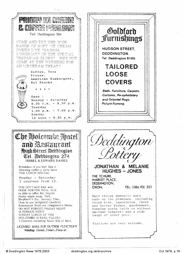 Deddington News October 1978, p.16