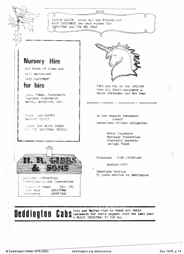 Deddington News December 1978, p.14