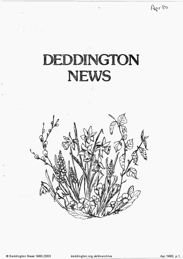 Deddington News April 1980, p.1