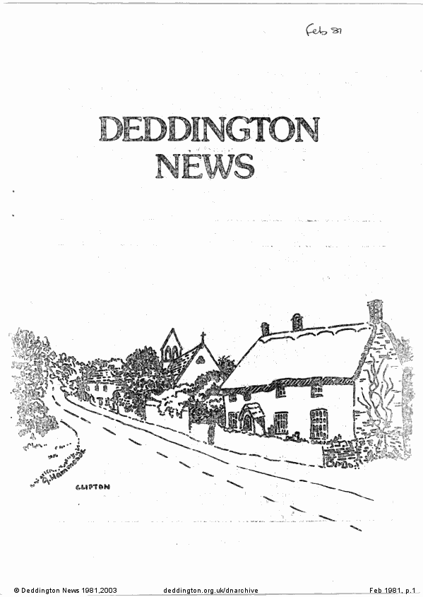 Deddington News February 1981, p.1