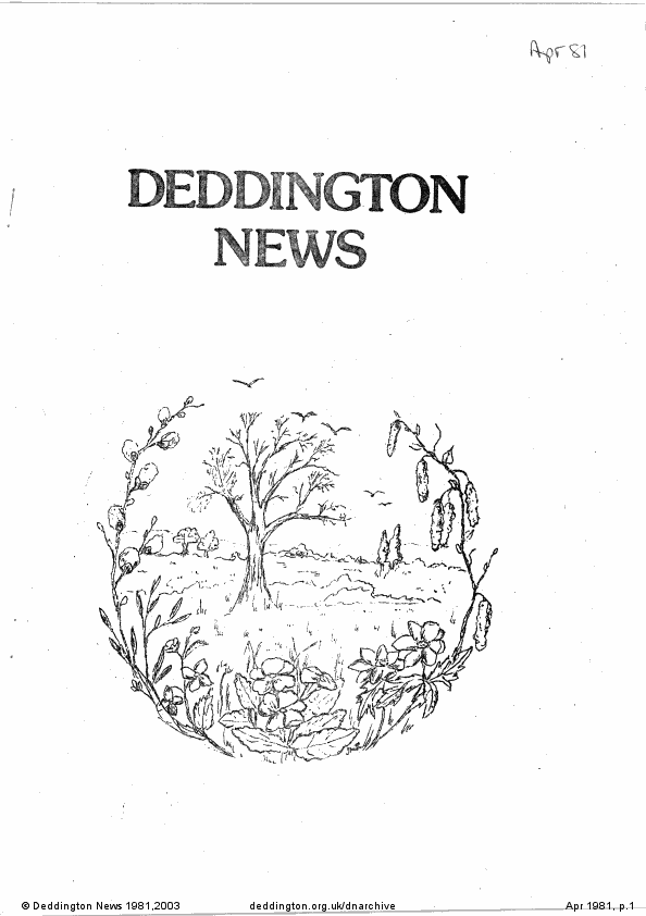 Deddington News April 1981, p.1