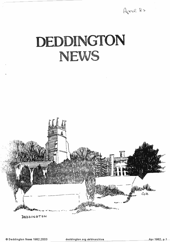 Deddington News April 1982, p.1