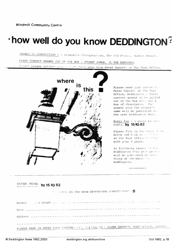 Deddington News October 1982, p.18