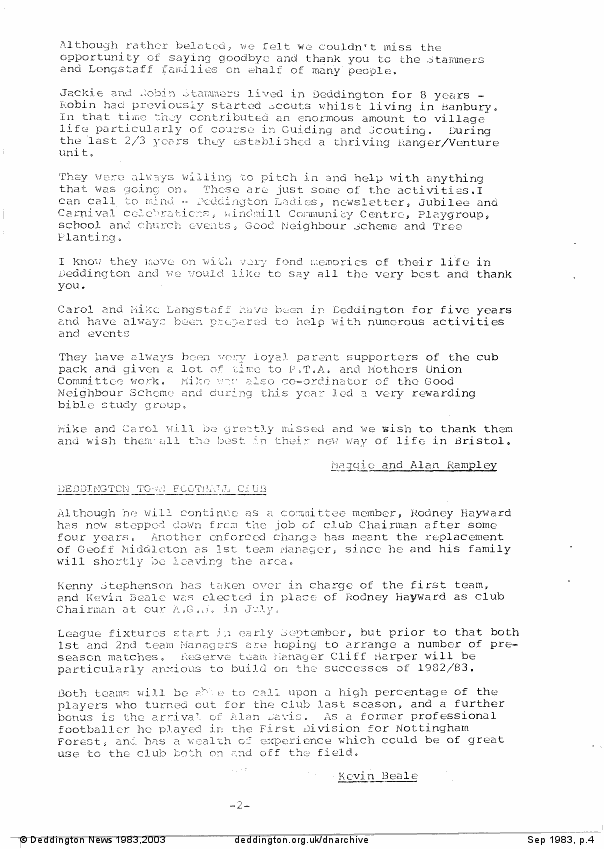 Deddington News September 1983, p.4