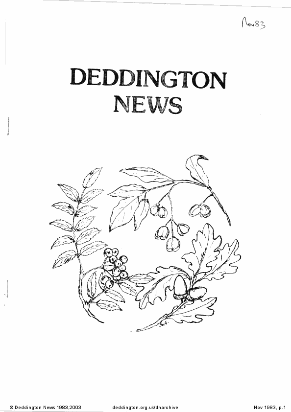 Deddington News November 1983, p.1
