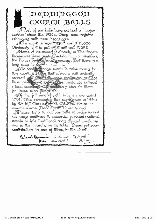 Deddington News September 1985, p.24