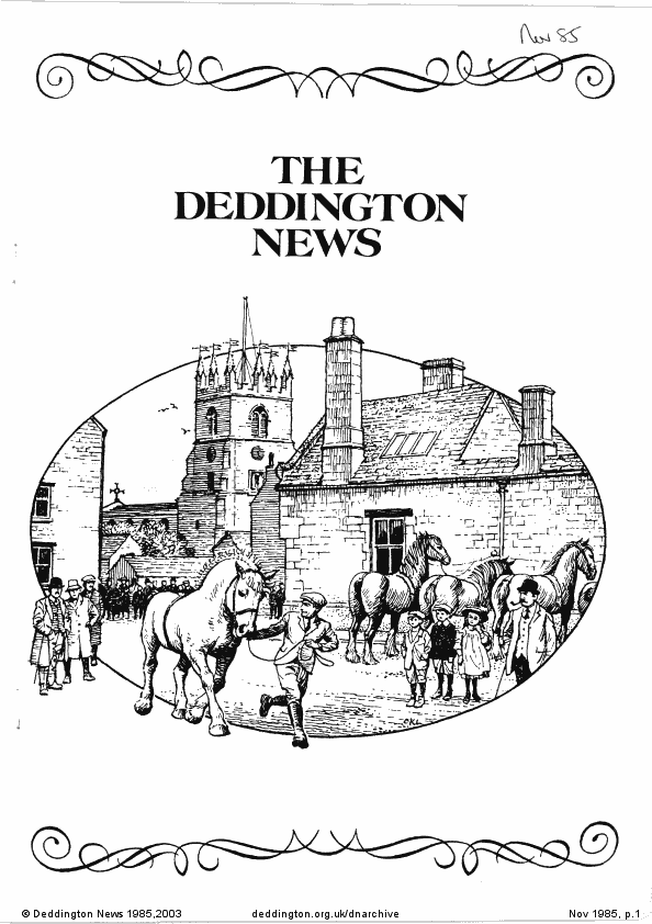 Deddington News November 1985, p.1