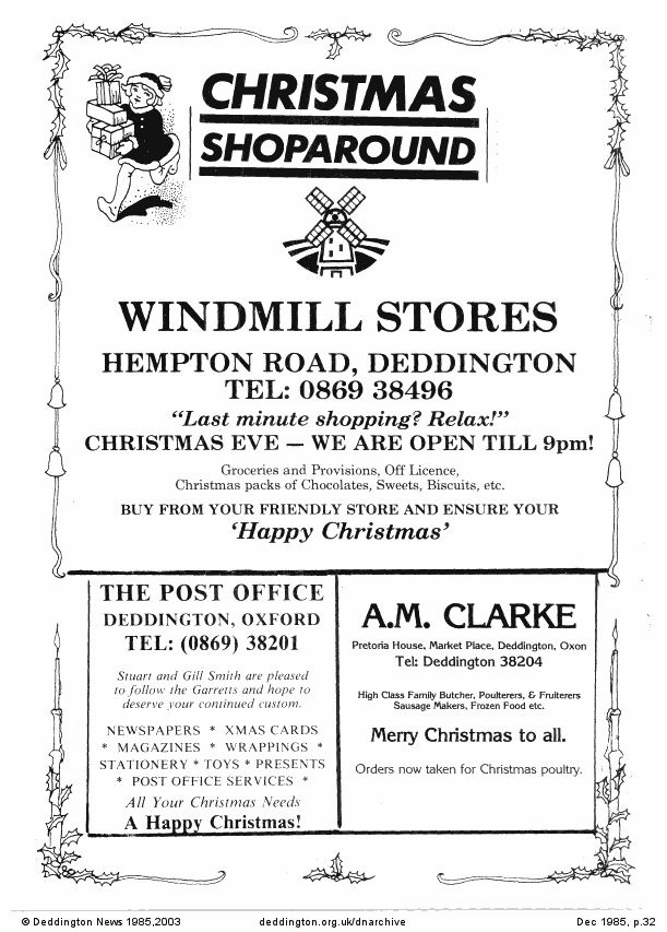 Deddington News December 1985, p.32