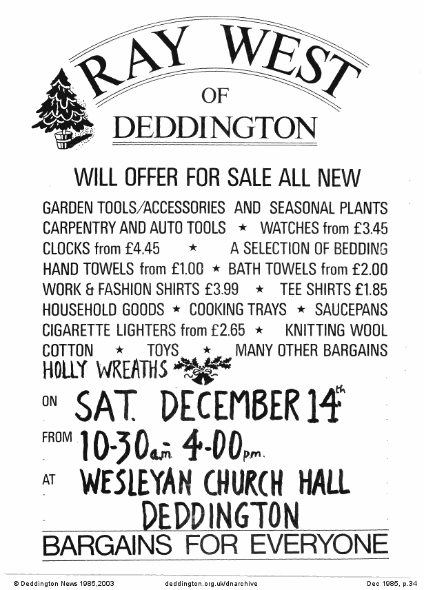 Deddington News December 1985, p.34