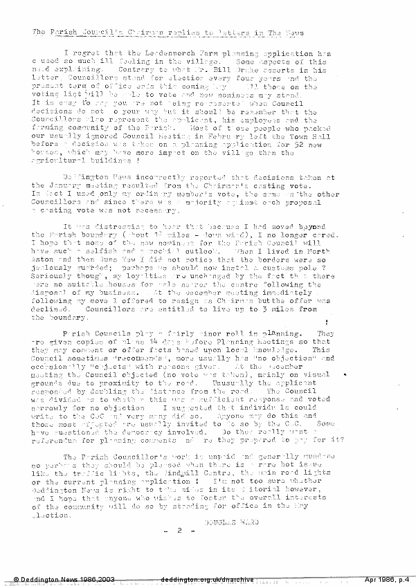 Deddington News April 1986, p.4