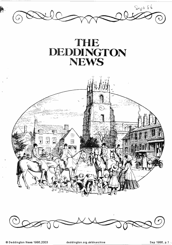 Deddington News September 1986, p.1