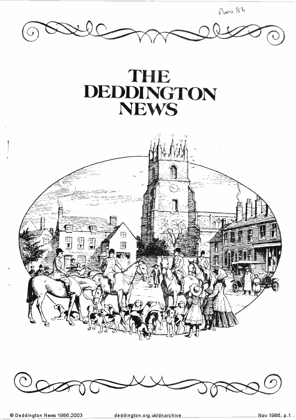 Deddington News November 1986, p.1