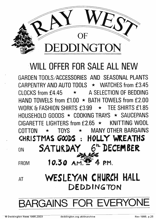 Deddington News November 1986, p.25