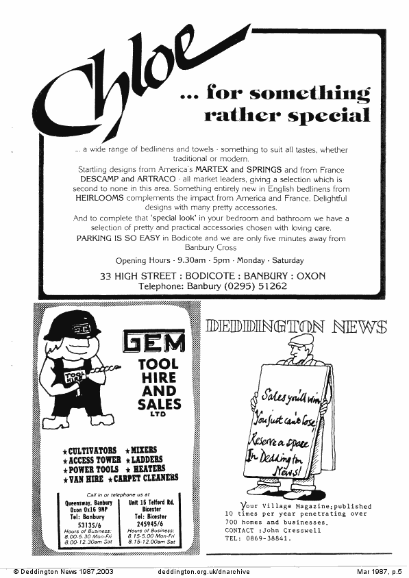 Deddington News March 1987, p.5