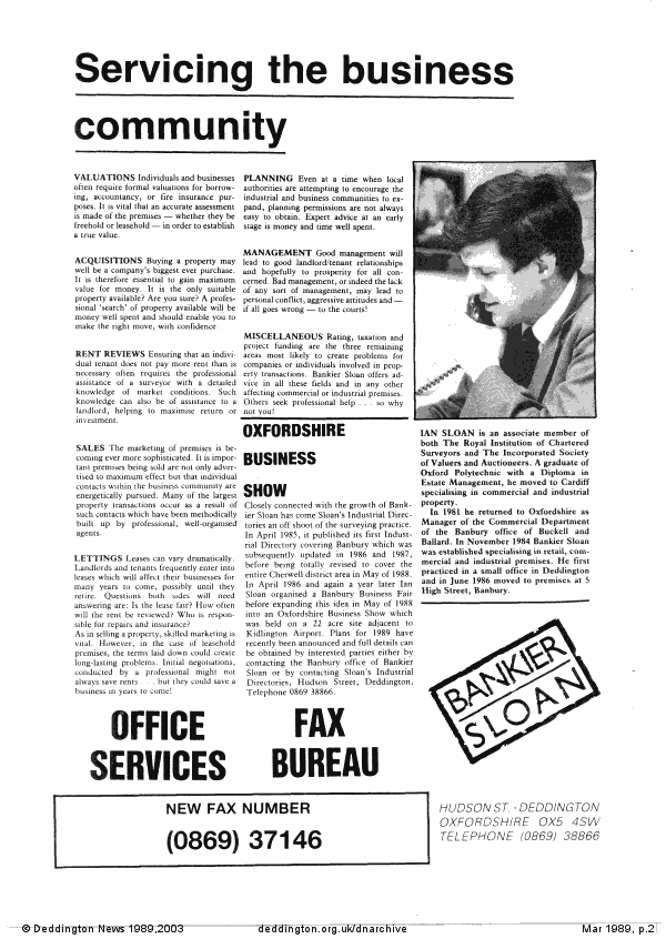Deddington News March 1989, p.2
