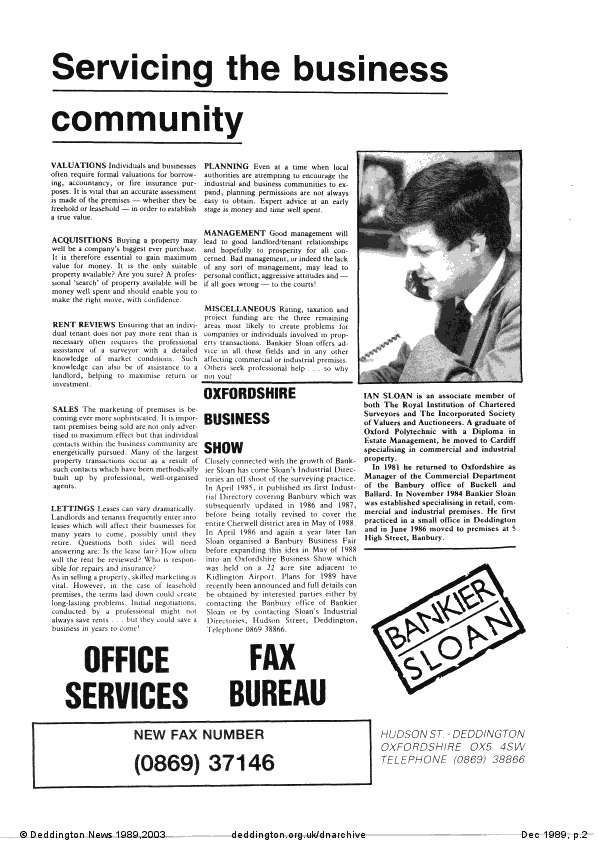 Deddington News December 1989, p.2