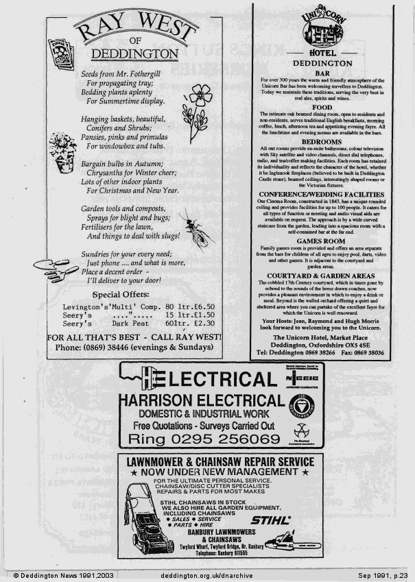 Deddington News September 1991, p.23