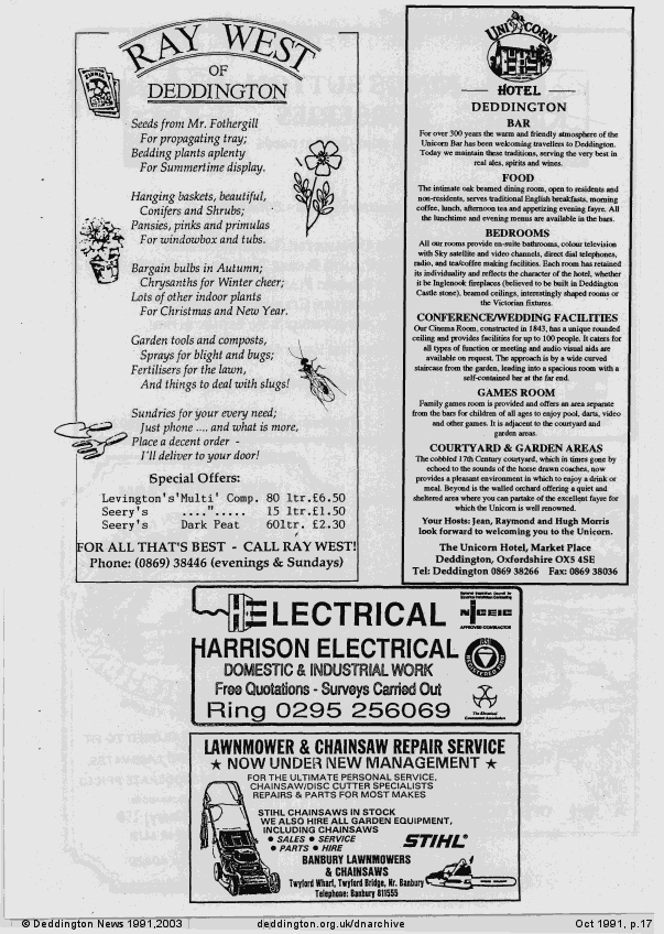Deddington News October 1991, p.17