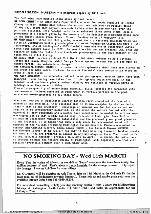 Deddington News March 1992, p.16