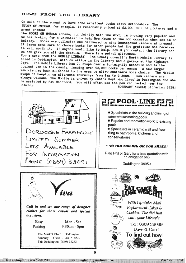 Deddington News March 1993, p.19