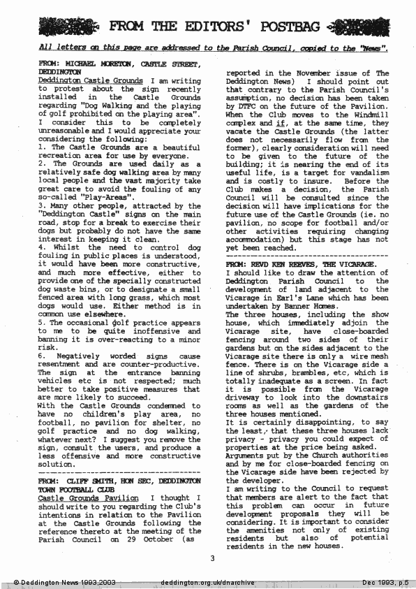 Deddington News December 1993, p.5