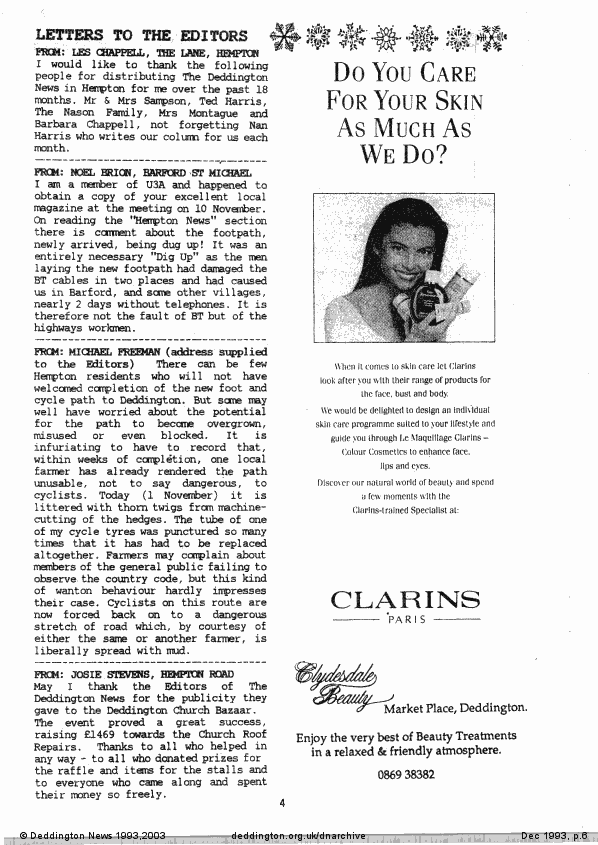 Deddington News December 1993, p.6