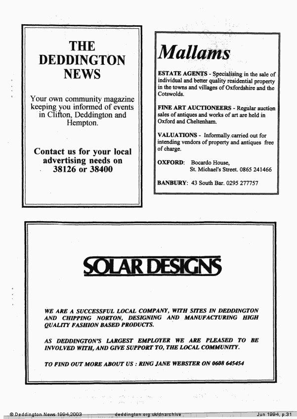 Deddington News June 1994, p.31