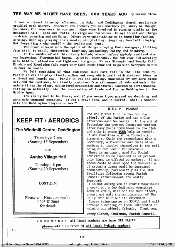 Deddington News September 1994, p.20